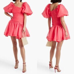 Aje Sculptura Joan Puff-Sleeve Mini Dress